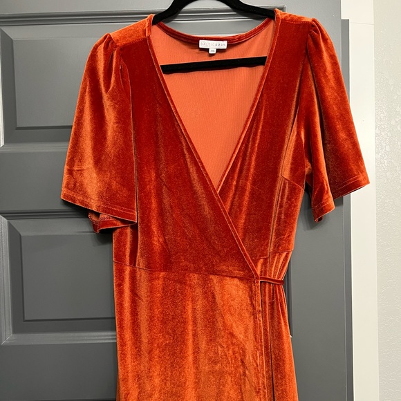 Baltic Born Dresses Baltic Born Meghan Velvet Wrap Maxi Dressrust